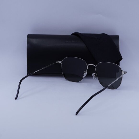 Saint Laurent SL388/K WIRE 001 Square Sunglasses - Silver/Grey - Picture 11 of 11